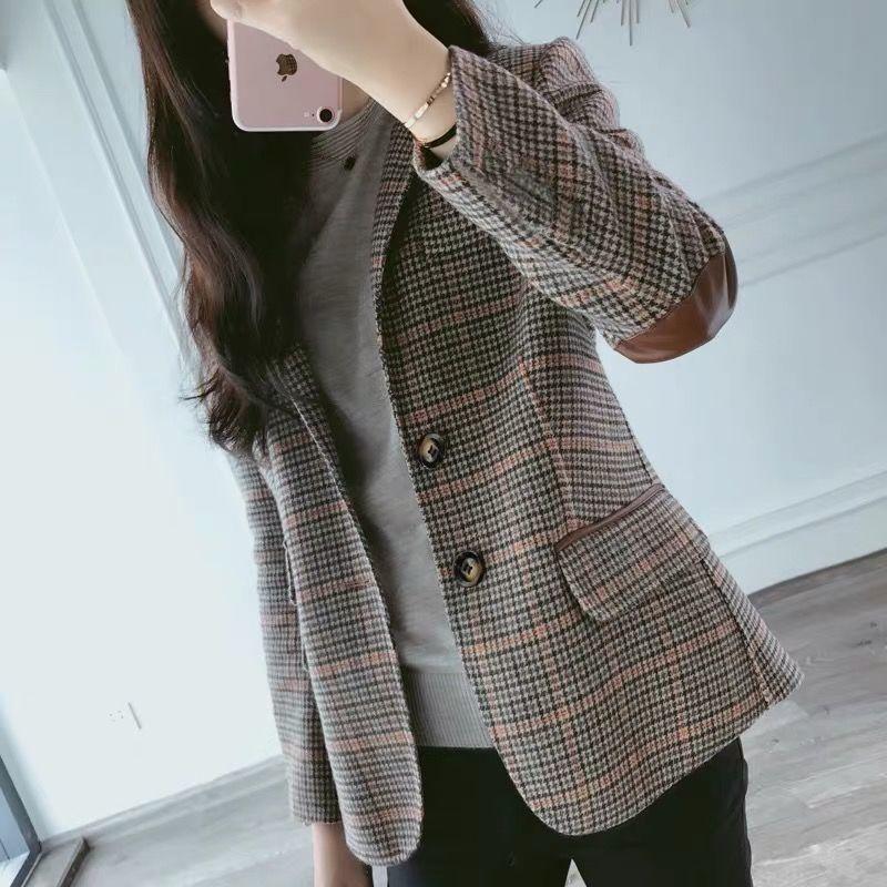 Áo Blazer Kẻ Sọc, Dành Cho Nữ, Hàng Mới Về Mùa Xuân Và Mùa Thu 2024, Phong Cách Hàn Quốc, Dáng Ôm, Dễ Phối Đồ, Áo Khoác Vest Nữ Cổ Điển 0
