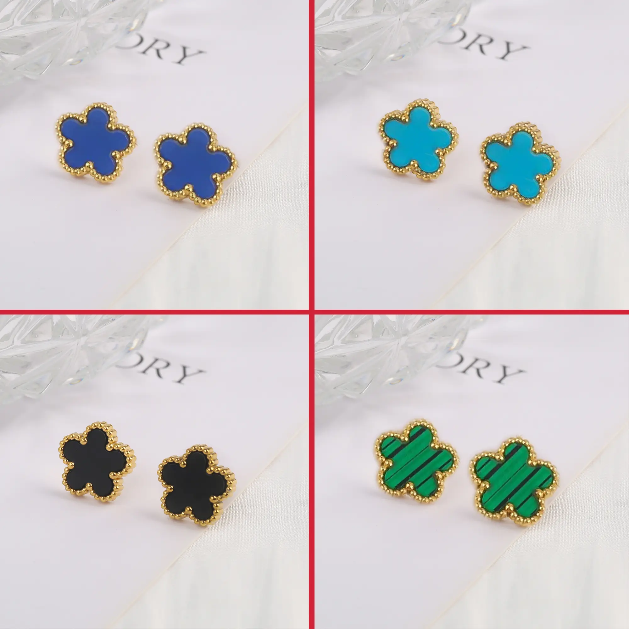 24K Gold Plated Surgical Steel  Hypoallergenic Flower Studs for Daily Luxury