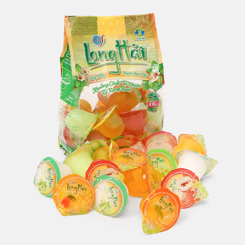Thạch Rau Câu Long Hải Hương Vị Tổng Hợp Trọng Lượng Túi 416 G Ăn Vặt Snack Food Thức Ăn 3
