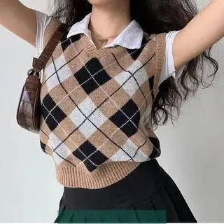 Vest ROSE -  Rompi Rajut Pori Wajik  Atasan Wanita Crop Motif Panjang Top Outer Hitam 2