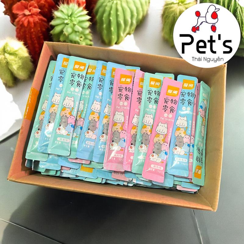 Combo 100 thanh súp thưởng cho mèo Shizuka, CatFood thanh 15g - Thức ăn cho mèo mix vị - Pet's Thái Nguyên
