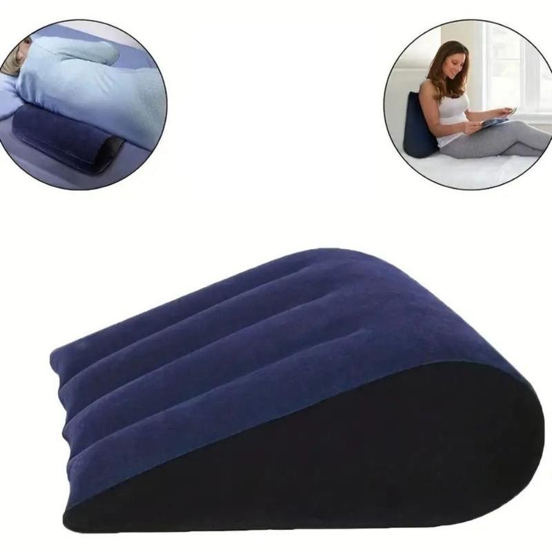 New PVC Flocking Silicone Pillow Blue+Black Triangle Inflatable Pillow Soft Inflatable Magic Cushion Home Office 4