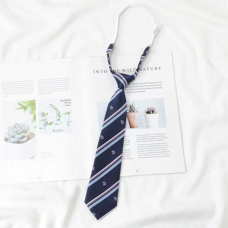 Blue Tie DK Shirt Men's Casual Formal Lazy No-Knot Easy Pull College Style Bow Tie Women's Decoration 6