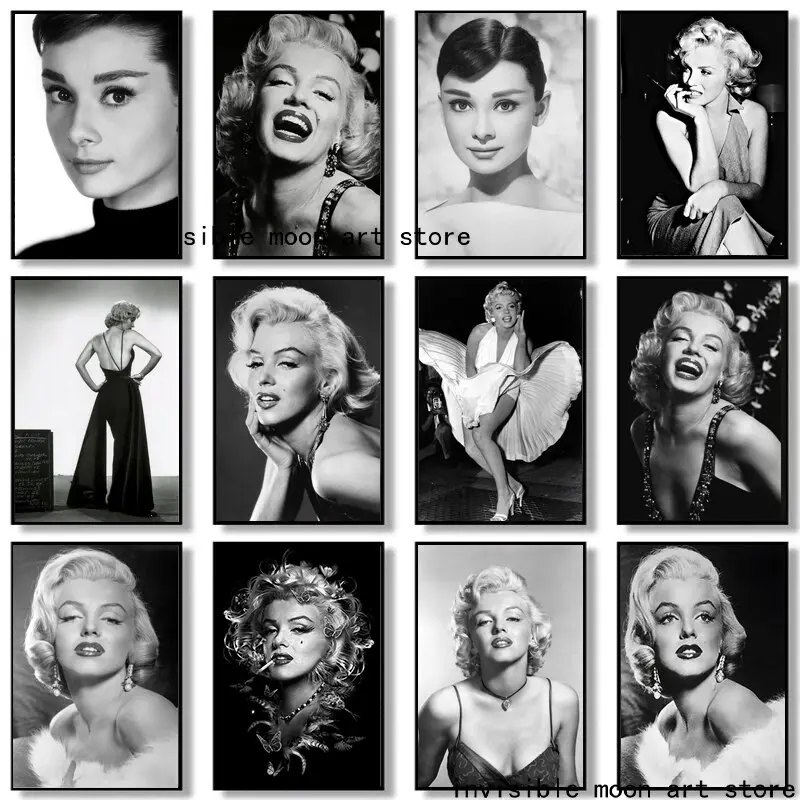 Classic Black and White Marilyn Monroe Canvas Art Posters Wall - TikTok ...
