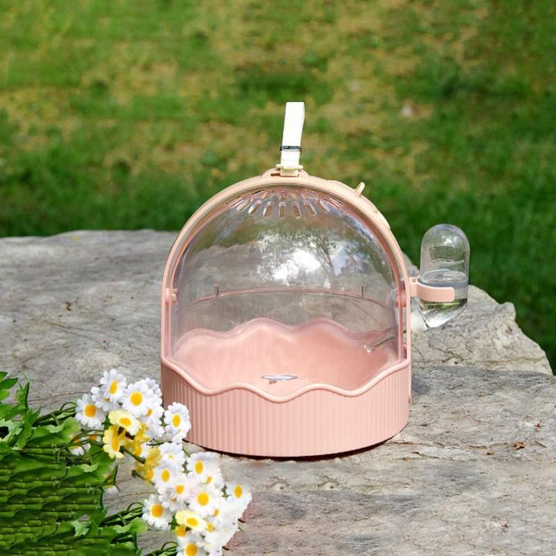 Pet Outdoor Carrier Breathable Hamster Carrying Cage Clear Flip Cover with Water Bottle Hamster Carrier Plastic Hamster Travel Cage Travel 4