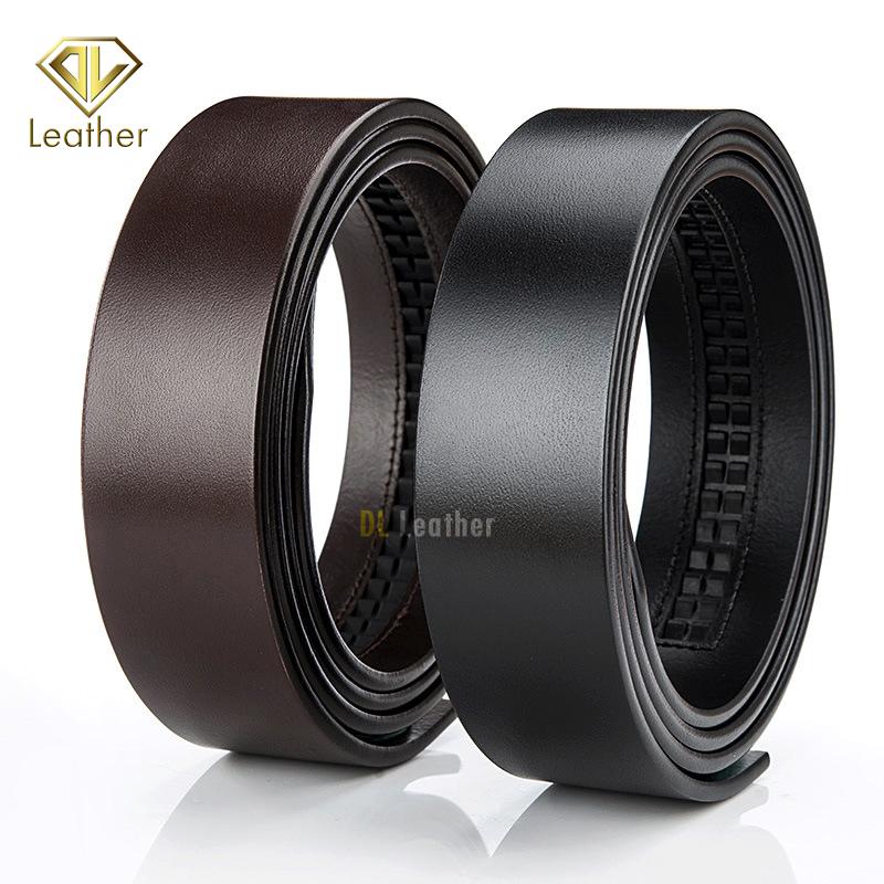 Thắt Lưng Nam Da Bò Không Mặt Khóa Dây Nịt Da Thật 1 Lớp Xịn Dùng Cho Khóa Tự Động Có Khấc Màu Đen Nâu DLKK-02