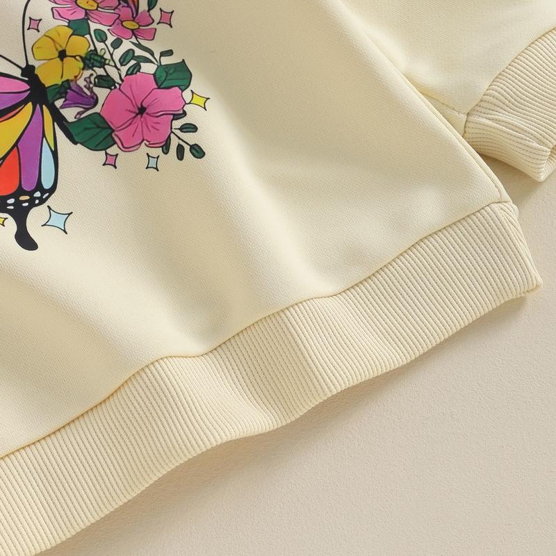 Product Introduction of Toddler Girls Boys Sweatshirts Baby Clothes Letter Butterfly Print Crew Neck Long Sleeve Infant Pullovers Fall Tops 41
