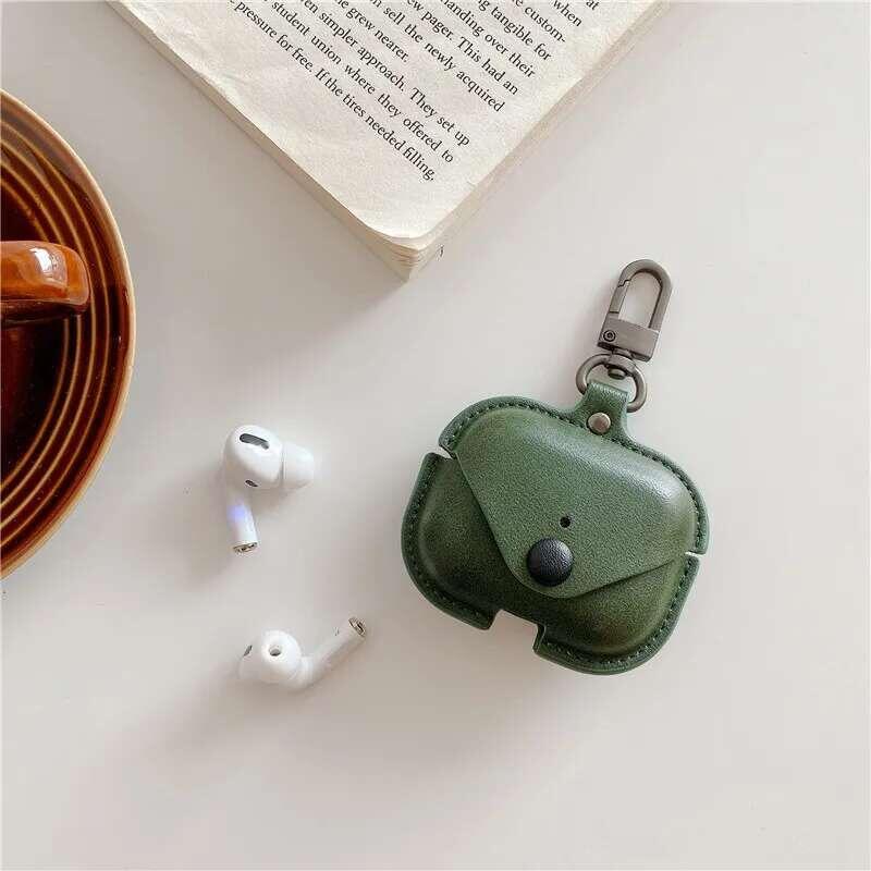 Product Introduction of PU Leather Bluetooth Earphone Case Protective Cover for  1 2 3 Cases Charging Box with Hooks 30