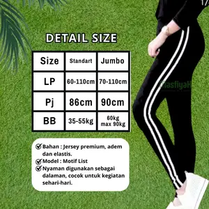 LEGGING LIST INNER GAMIS INNER ROK DALAMAN GAMIS DALAMAN ROK LEGGING JERSEY HITAM CELANA OLAHRAGA PERLENGKAPAN HAJI UMRAH