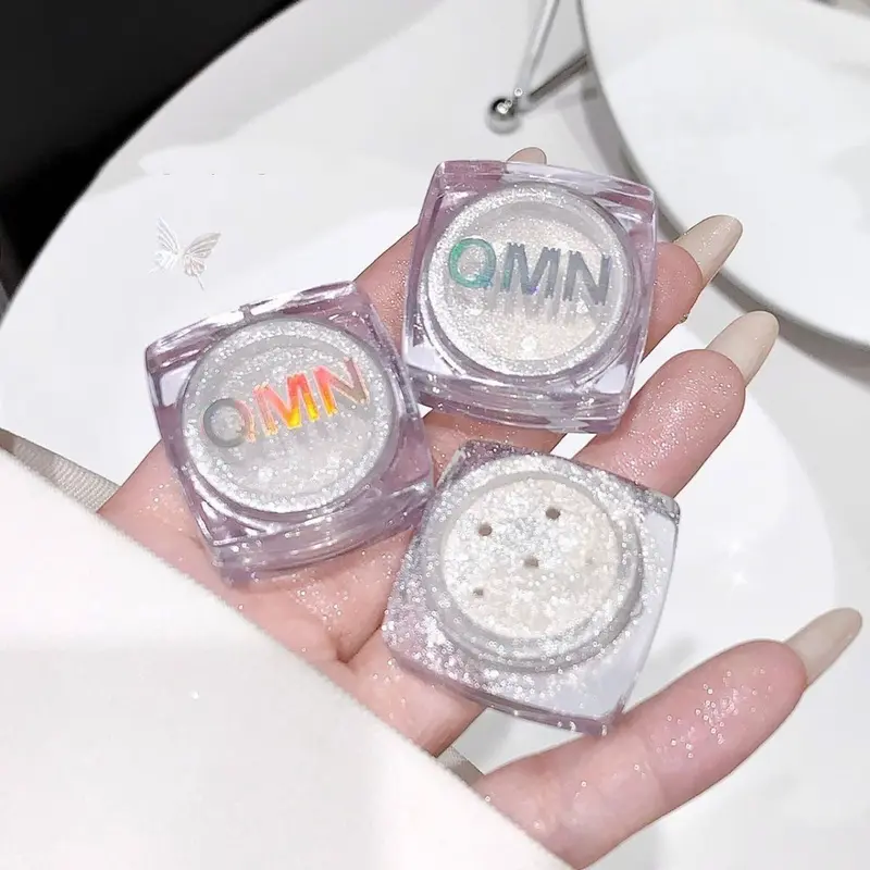 Phấn ánh Đơn Sắc MÀU, Bảng Phấn Tạo Khối, Phấn Mắt Làm Sáng, Lông Mi Tơ Tằm Lấp Lánh Khoai Tây Nghiền, QMN, 3D 4