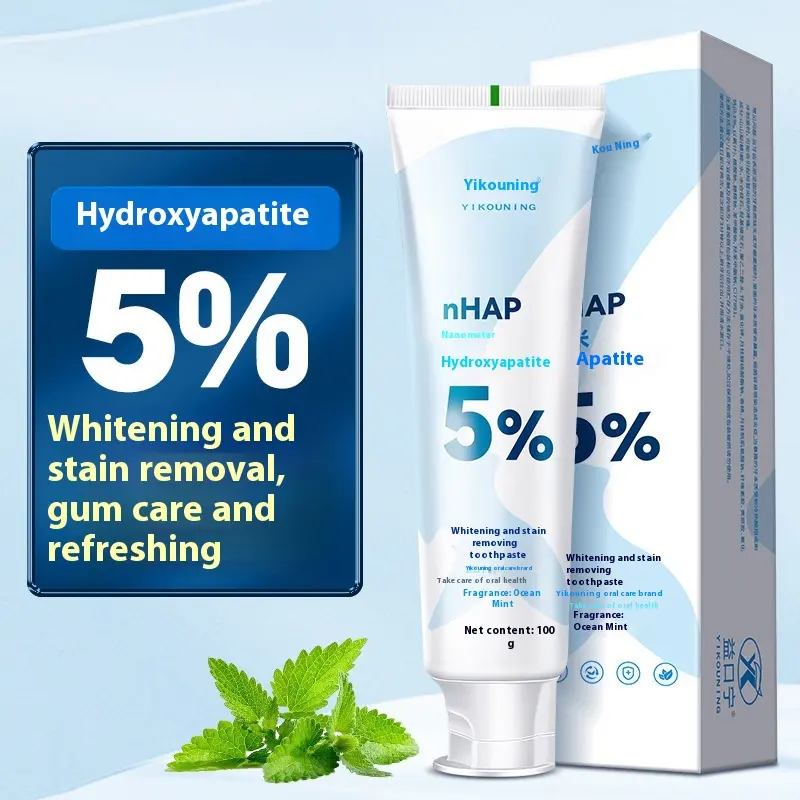 Yikou Ning Hydroxyapatite Repair Stain Removal Nano Ocean Mint Flavor Toothpaste Solid Teeth Fresh Breath Oral Care Gum Protection