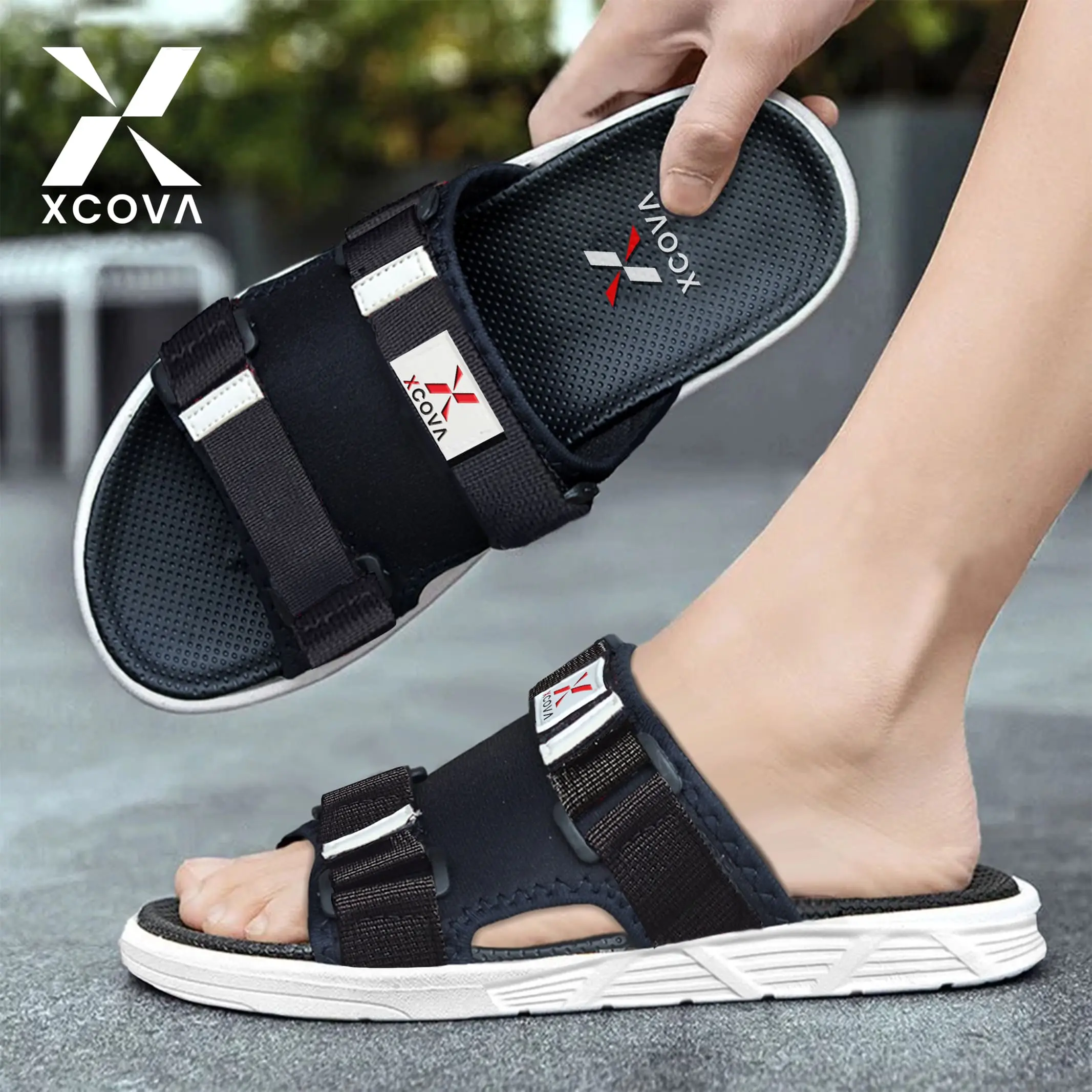 Sandal Pria Kasual Trendy Viral XCOVA Original Brand Sendal Cowok
