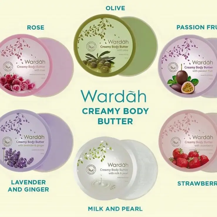 WARDAH Creamy Body Butter 50ml - Melembutkan Tubuh Tangan Ketiak - Perawatan Mencerahkan Lightening