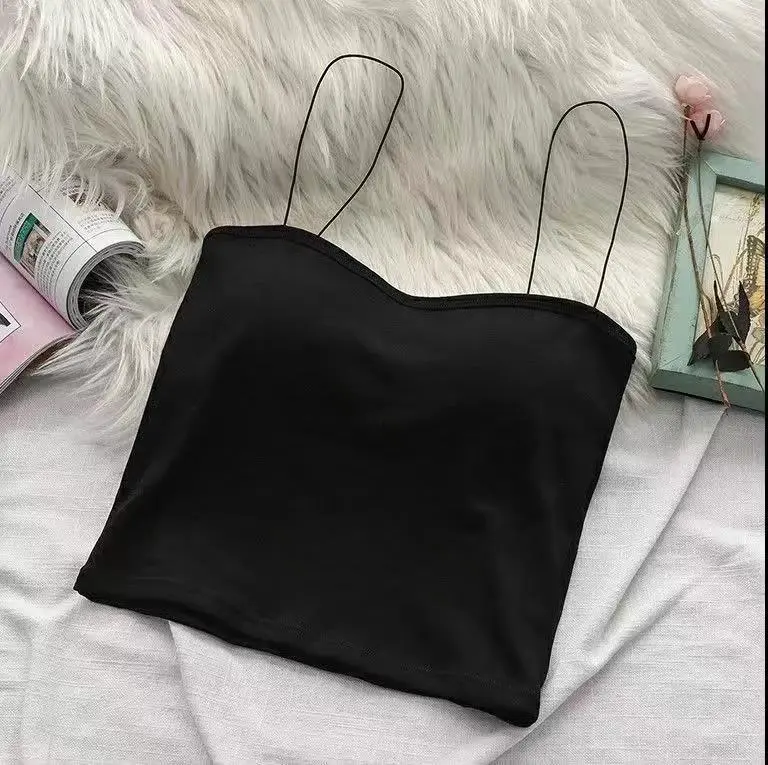 3 pcs warna acak@101 rompi rajut wanita Bra Atasan Top Spandex Tank Crop Cewek 4