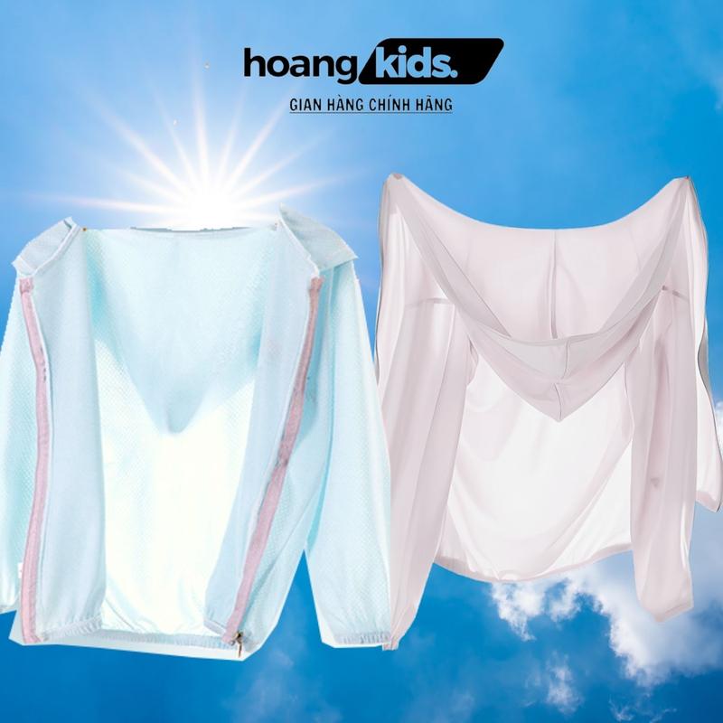 Áo chống nắng mẫu trơn cho bé trai bé gái mỏng nhẹ có mũ trùm đầu chất thông hơi thoáng mát size 15 đến 38 kg Hoangkids 1