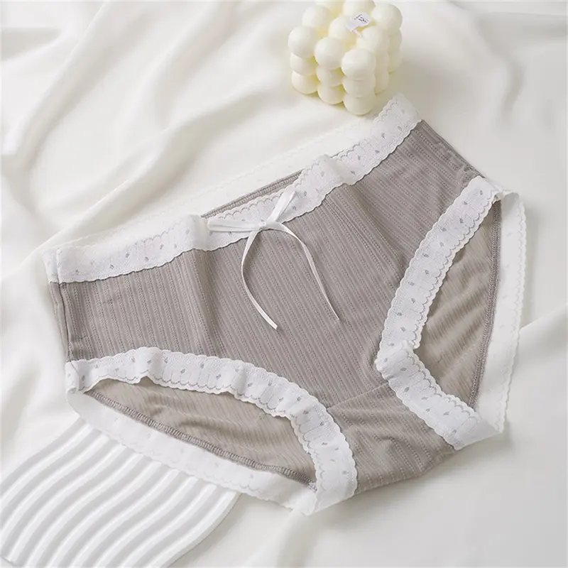 Quần Lót Cotton Nguyên Chất, Mỏng Và Ôm Sát, Miễn Phí Và Thoải Mái Khi Mặc, Cạp Trung Thoáng Khí, Lụa Lạnh Thanh Lịch Cho Nữ, Quần Lót Ren Vải Tuyn Thoáng Khí, Thoải Mái Và Kháng Khuẩn 6
