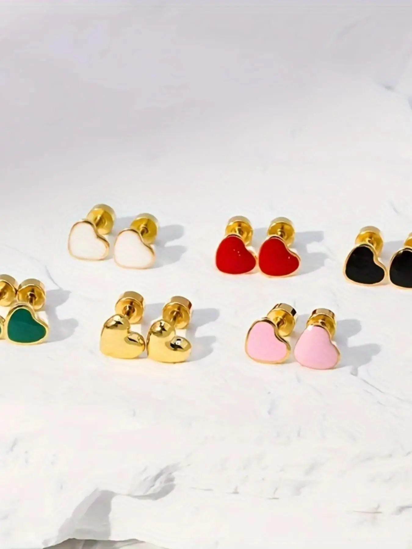 Heart Shaped Stud Earrings, Stainless Steel Earrings for Women & Girls, Casual Jewelry for Party, Daily Clothing Decor, Trendy All-match & Exquisite Jewelry for Birthday Gift