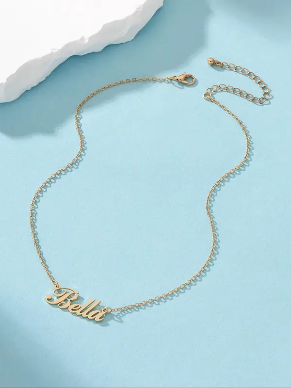 Elegant Letter Detail Pendant Necklace,  Stainless Steel Matching Necklace Jewelry for Party, Daily Clothing Decor, Minimalist Aesthetic Jewelry Gift for Women & Girls 3