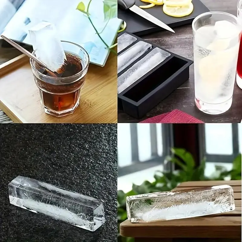 Silicone Ice Cube Tray, 2 Counts Long Stick Ice Cube Mold, Easy Release Flexible Ice Tray for Chilled Drinks & Food Preparation 5