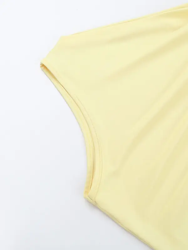 Women's Solid Color Asymmetrical Neck  Tank Dress, Fashion Casual  Short Dress for Daily Outdoor Wear, Women Dress for Summer 5