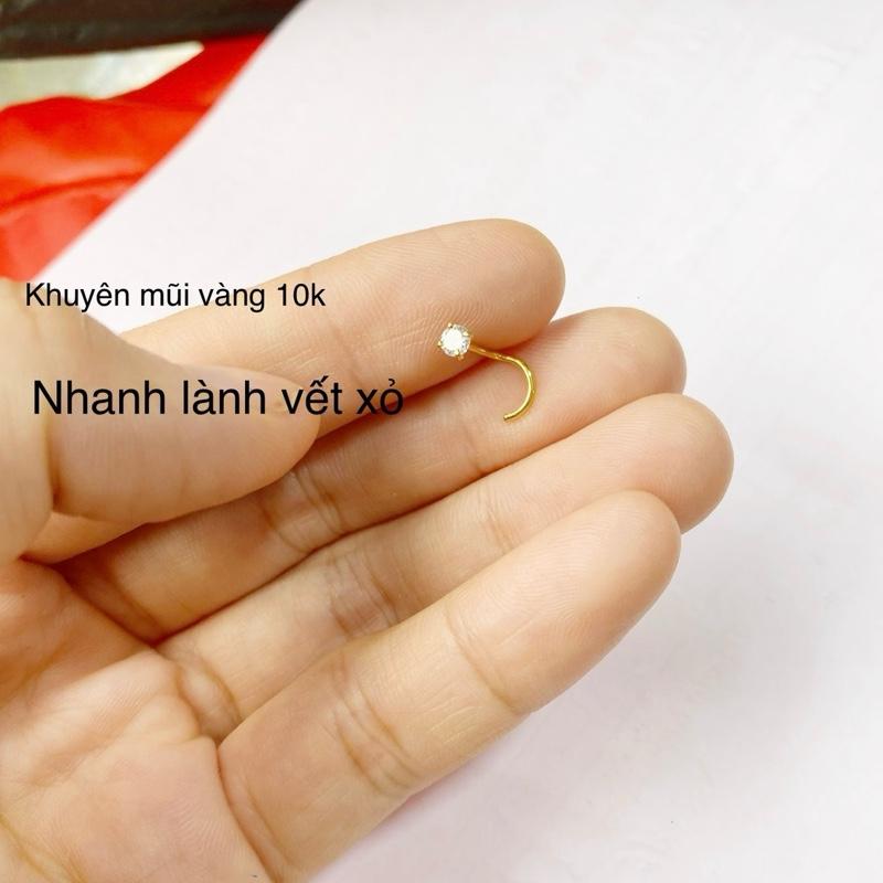 Khuyên mũi v.10k đeo nhanh lành vết xỏ cho nam nữ Voi, không gây kích ứng da - Lịch Women serena nose ring Bàn Tay Bàn Tay có chốt miếng dán khuyên mũi