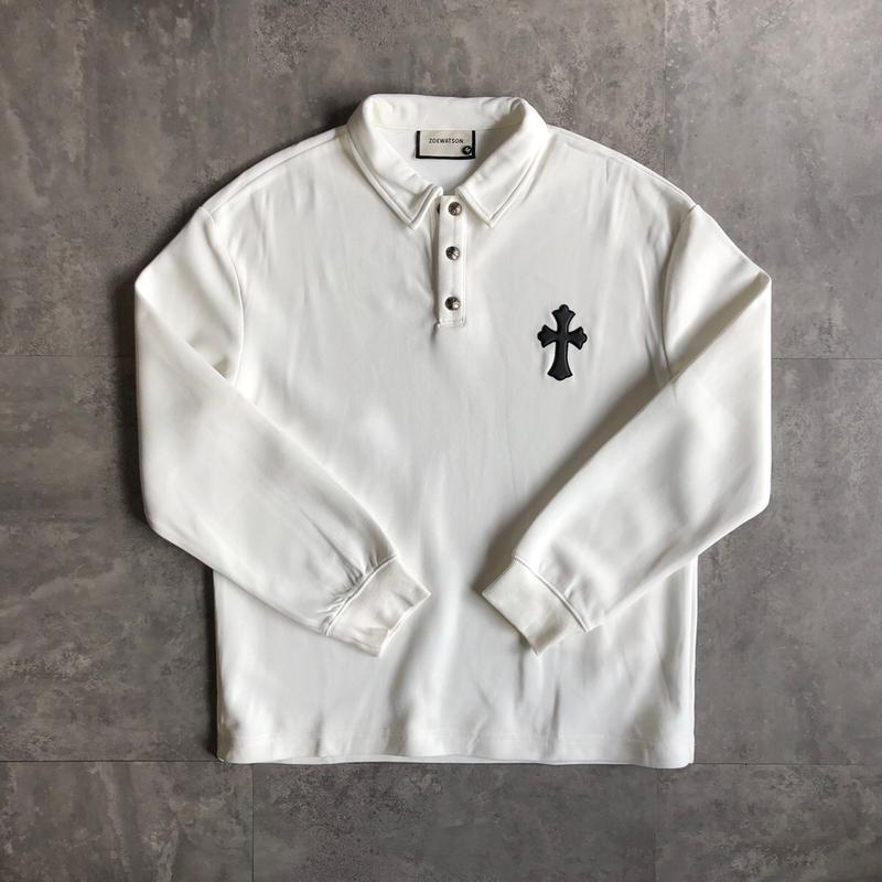 Áo polo Chữ Thập dài tay Zoewatson B5328 BuiVintage vài dày dặn độ giữ phom tốt.