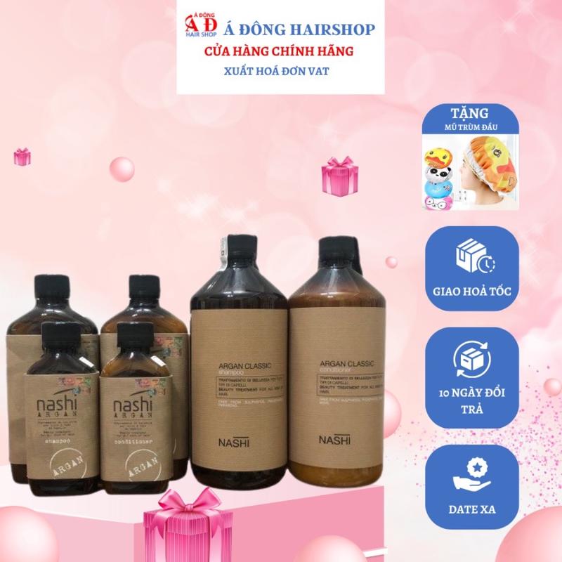 [+Tặng mũ trùm] BỘ DẦU GỘI XẢ PHỤC HỒI HƯ TỔN NASHI ARGAN CLASSIC CHÍNH HÃNG ITALY