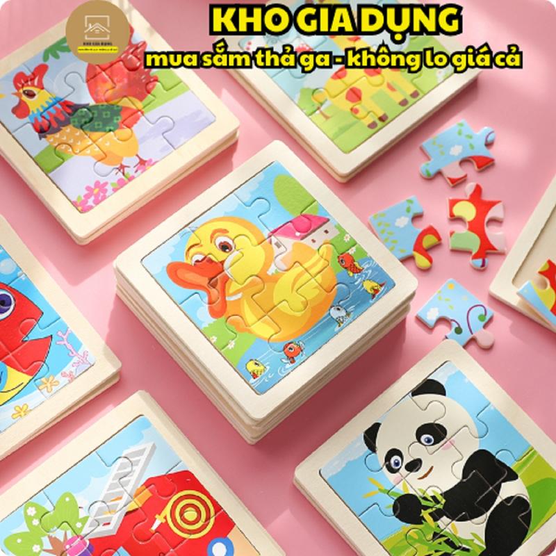 Miếng Ghép Hình In Hình Ngộ Nghĩnh Bằng Gỗ Cho Bé, Tranh Gỗ Ghép Hình Cho Bé Chủ Đề Con Vật & Phương Tiện 89045 - Đồ Chơi Cho Bé Toy
