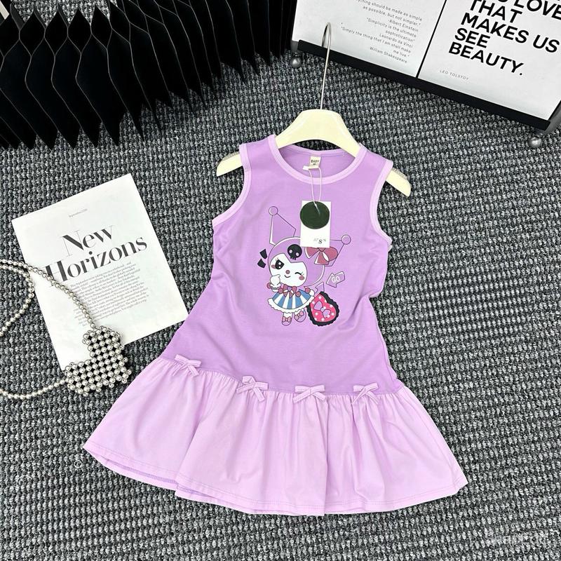 P1 Váy suông cotton đính nơ đuôi cá cho bé từ 8-28kg Vải Cotton 0
