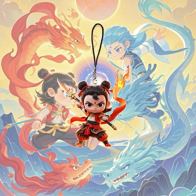 Product Introduction of Nezha 2 Phone Charm Nezha 2 Demon Child Naohai Cartoon Anime High-Value Phone Chain Nezha Ao Bing Backpack Pendant 10