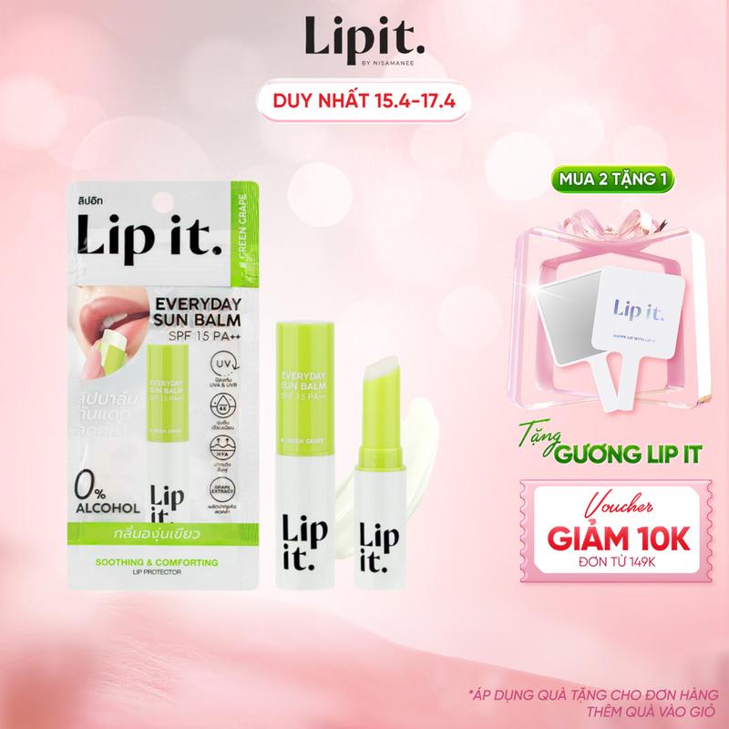 Son Dưỡng Môi Chống Nắng, Dưỡng Ẩm Hỗ Trợ Mờ Thâm Lip It Everyday Sun Balm SPF15 PA++ 3g