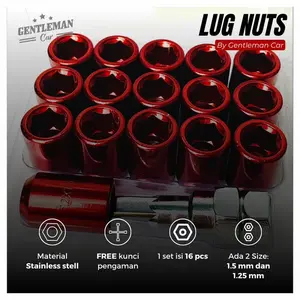 Gentleman Lug Nuts (16 Pcs) Mur Baut Racing Velg Roda Mobil Car Lug Nut Lugnut