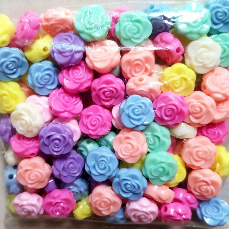Mote Bunga Mawar Pastel Tebal 1pon 0