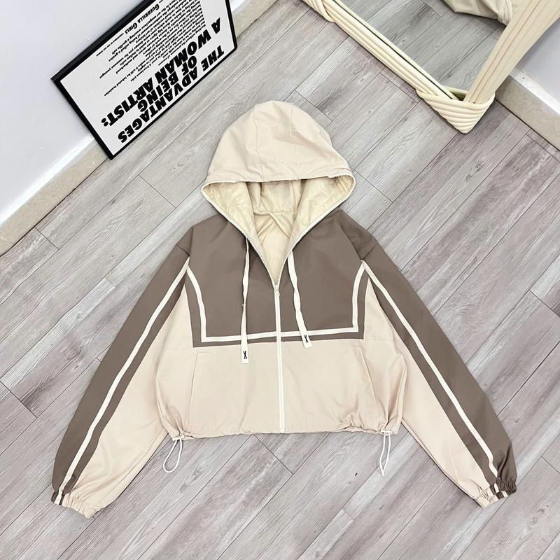 Áo khoác gió Nữ  THỦY THỦ có mũ  phối màu thân và tay Shop Long áo  khoác