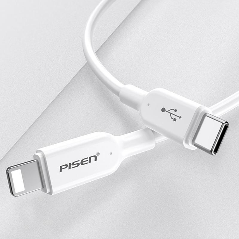Cáp sạc nhanh Pisen PD100TS 20w PD cổng C - L dài 1 mét Sạc Điện Thoại Phụ Kiện Phone Type C