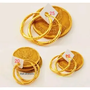 Anting Gipsy Motif Spasi Titanium Gold Anti Luntur Terbaru