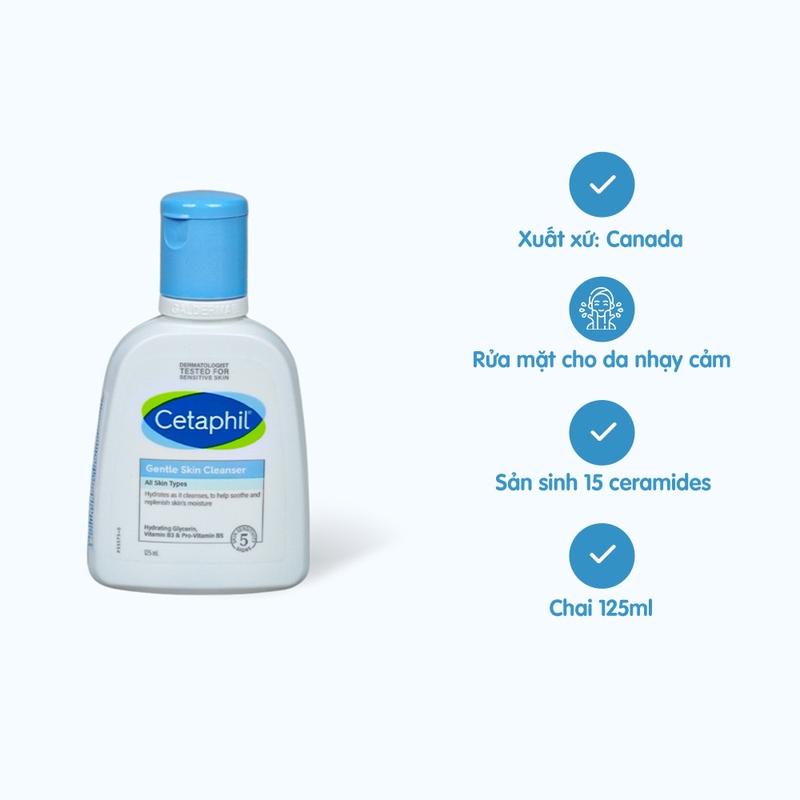 Sữa rửa mặt dịu nhẹ Cetaphil cung cấp độ ẩm cho da (125ml&500ml) 1