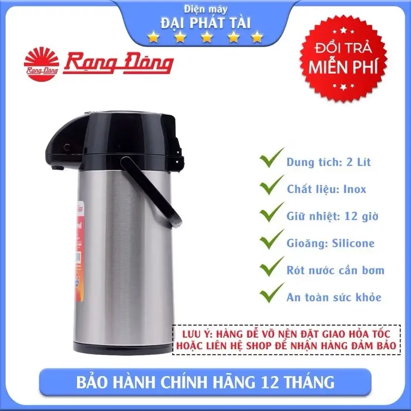 PHÍCH NƯỚC NÓNG RẠNG ĐÔNG INOX 2 LÍT VÀ 2.5 LÍT 1