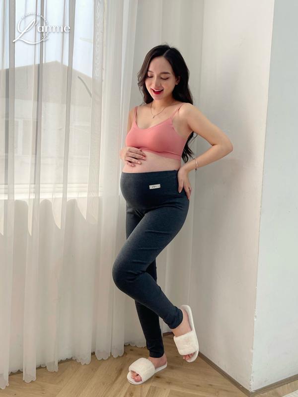 Quần legging bầu dáng dài chất dày dặn vừa phải phù hợp mùa thu đông BY L'AMME