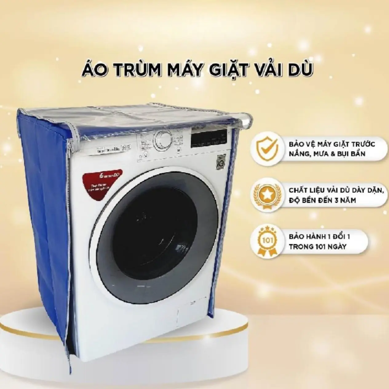 Áo Trùm Máy Giặt,  Áo Che,Bạt che Bọc Máy Giặt Vải Dù Siêu Bền Cho Cửa Trước, Cửa Ngang,.Cưa trên. Che Mưa, Nắng ,bui hạn chế trầy sước Từ 6kg đến 16kg đủ size  kích cỡ máy nắp che máy giặt chắn bụi