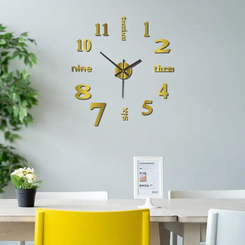 Đồng Hồ 3D, Miếng Dán Tường Dạ Quang, Đồng Hồ Kỹ Thuật Số Âm Thanh Nổi Tự Làm, Cho Gia Đình, Phòng Khách, Phòng Ngủ, Văn Phòng