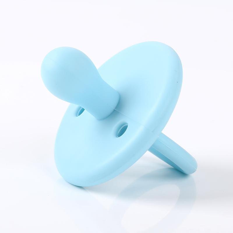 Baby Silicone Pacifier, Solid Color Soft Silicone Pacifier for Newborns, Newborns Teether, Baby Soothing Teether, Baby Tactile Training Teether 1