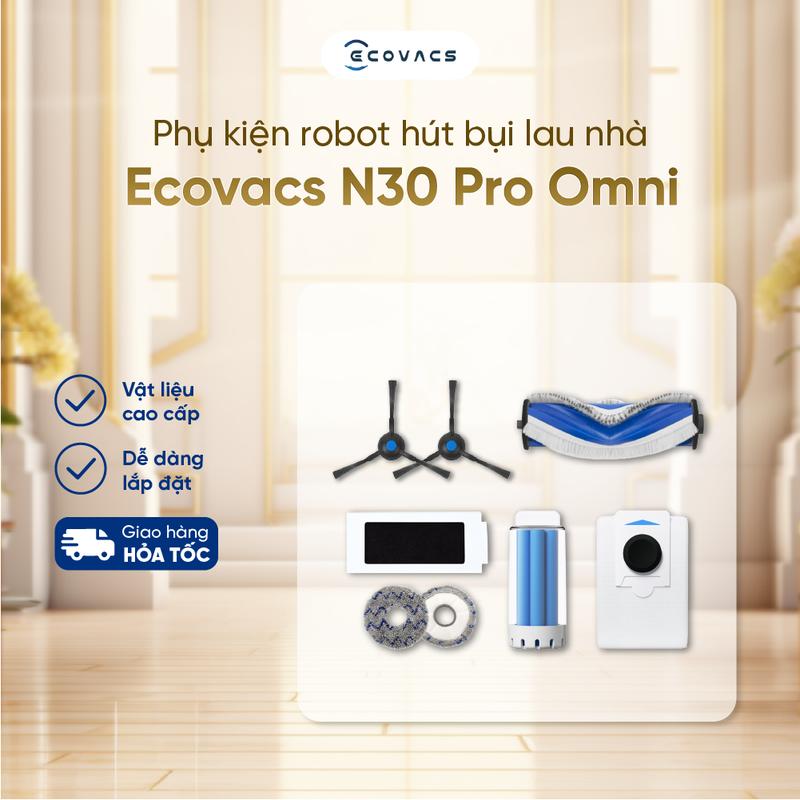  Phụ kiện chính hãng robot hút bụi lau nhà Ecovacs N30 Pro Omni | Chổi cạnh | Chổi chính | Giẻ lau | Bộ phụ kiện 