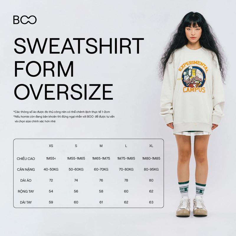 Product Introduction of Áo Nỉ BOO Dáng Oversize Nỉ Cào Bông In Graphic Campus Back2skool BOOLAAB 0