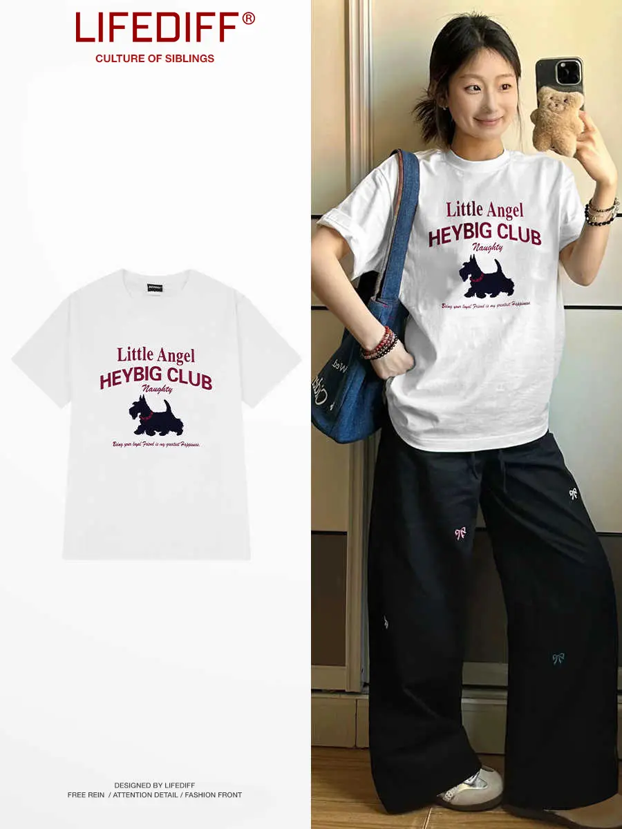 Áo Thun Unisex LIFEDIFF Little Angel Tay Lỡ Local Brand Áo Phông Cổ Tròn Nam Nữ Women Menswear Top