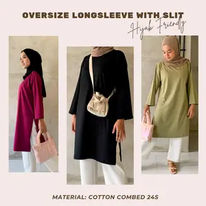 QR PROJECT ID - KAOS OVERSIZE LENGAN PANJANG WITH HIGH SLITS