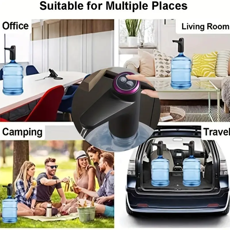 USB Rechargeable Water Dispenser, Portable Electric Water Bottle Pump, Multipurpose Dispenser for Home Camping 5