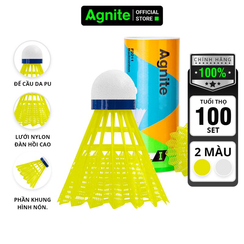 Quả cầu nhựa, lông ngỗng tự nhiên chính hãng Agnite - nhẹ, bền, chắc chắn - quả lẻ/ hộp 3 quả Cầu Lông Thể Thao Vợt Cầu Lông Sport Cán Vợt Cacbon