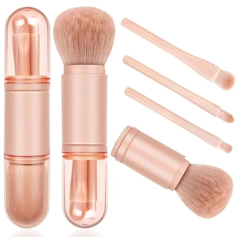 New 4-in-1 Makeup Brush Retractable Portable Foundation Brush Professional Blending Powder Brush Travel