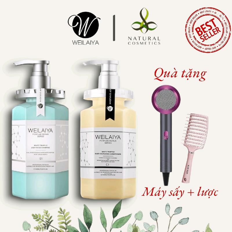 [Tặng quà] Cặp dầu gội xả nước hoa cao cấp VIP Weilaiya chiết xuất nấm Truffle giúp chống lão hóa da đầu và mượt tóc cho tóc hư tổn 450ml daugoi biotin Nữ Women Trà Tea combogo  ixaduong keratin  x9 Dưỡng Tóc